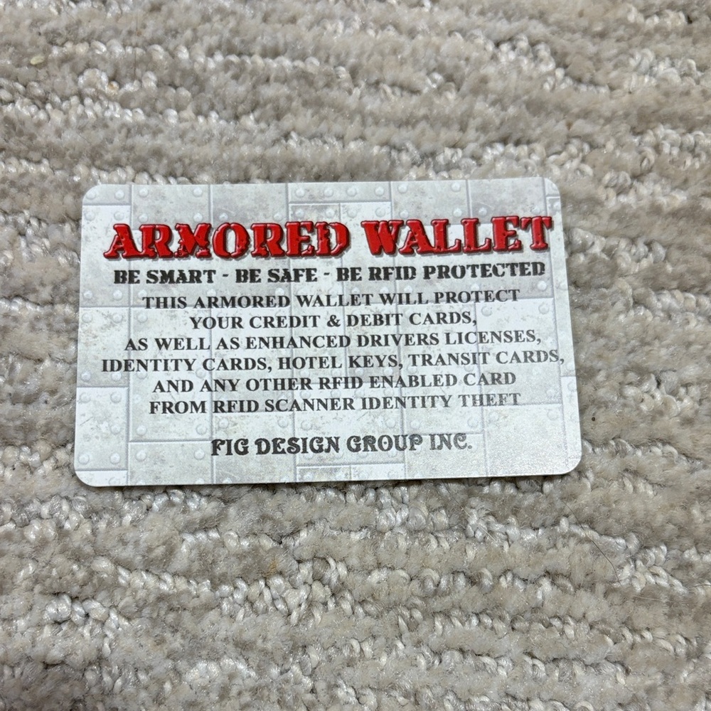 Red Armored Credit & Debit RFI ENABLED Card Holder - Picture 2 of 4